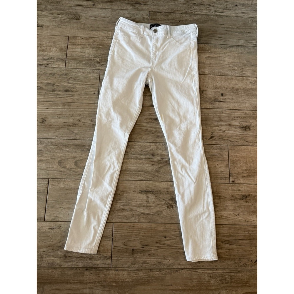 Hollister Jeans Size 5L W27 L30 Womens High Rise Jean Legging White Denim Read